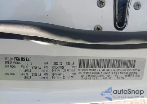 2016 Jeep Patriot Sport z USA, uszkodzony, nr VIN 1C4NJPBB3GD784655